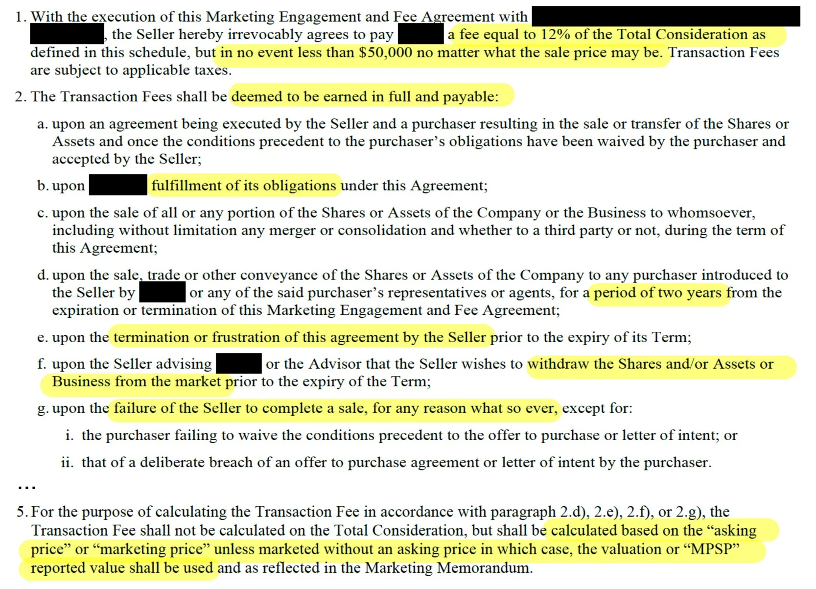 Red flags in business broker contracts