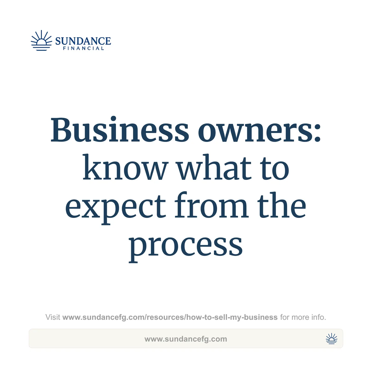 Closing slide: business owners, know what to expect from the process
