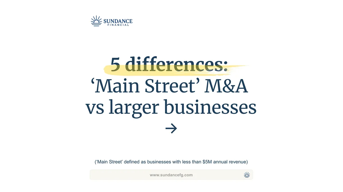 Title slide: 5 differences between 'Main Street' M&A and larger businesses