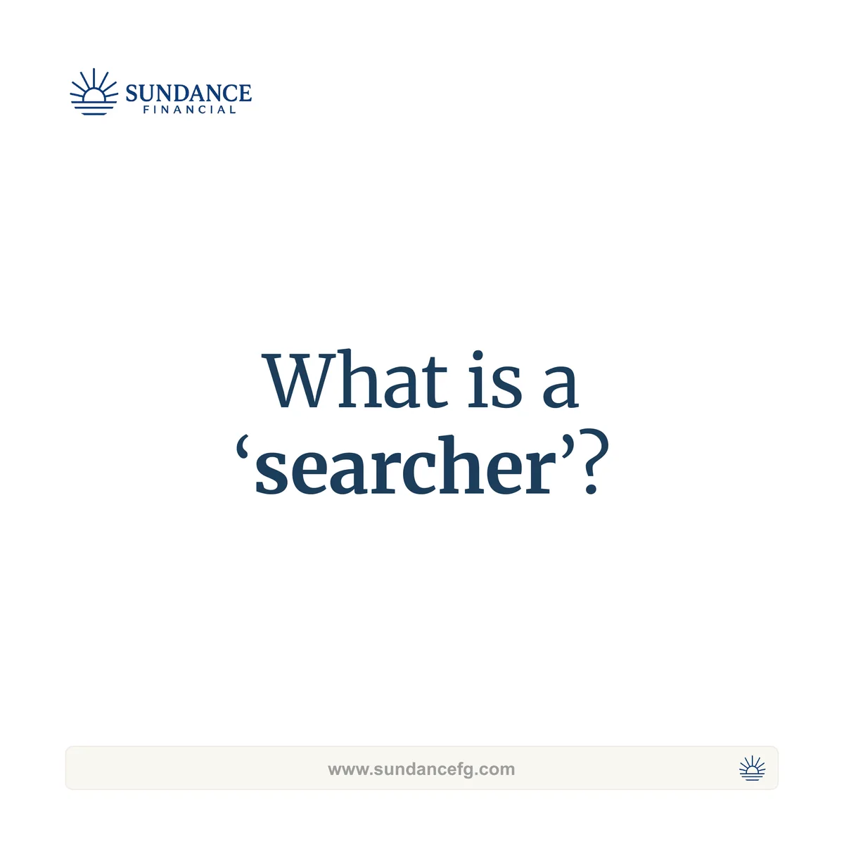 Title slide: what is a 'searcher'?